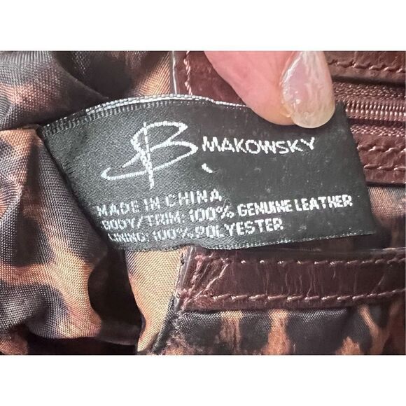 B. Makowsky Genuine Leather Hobo Studded Hobo Shoulder Bag - Picture 9 of 16